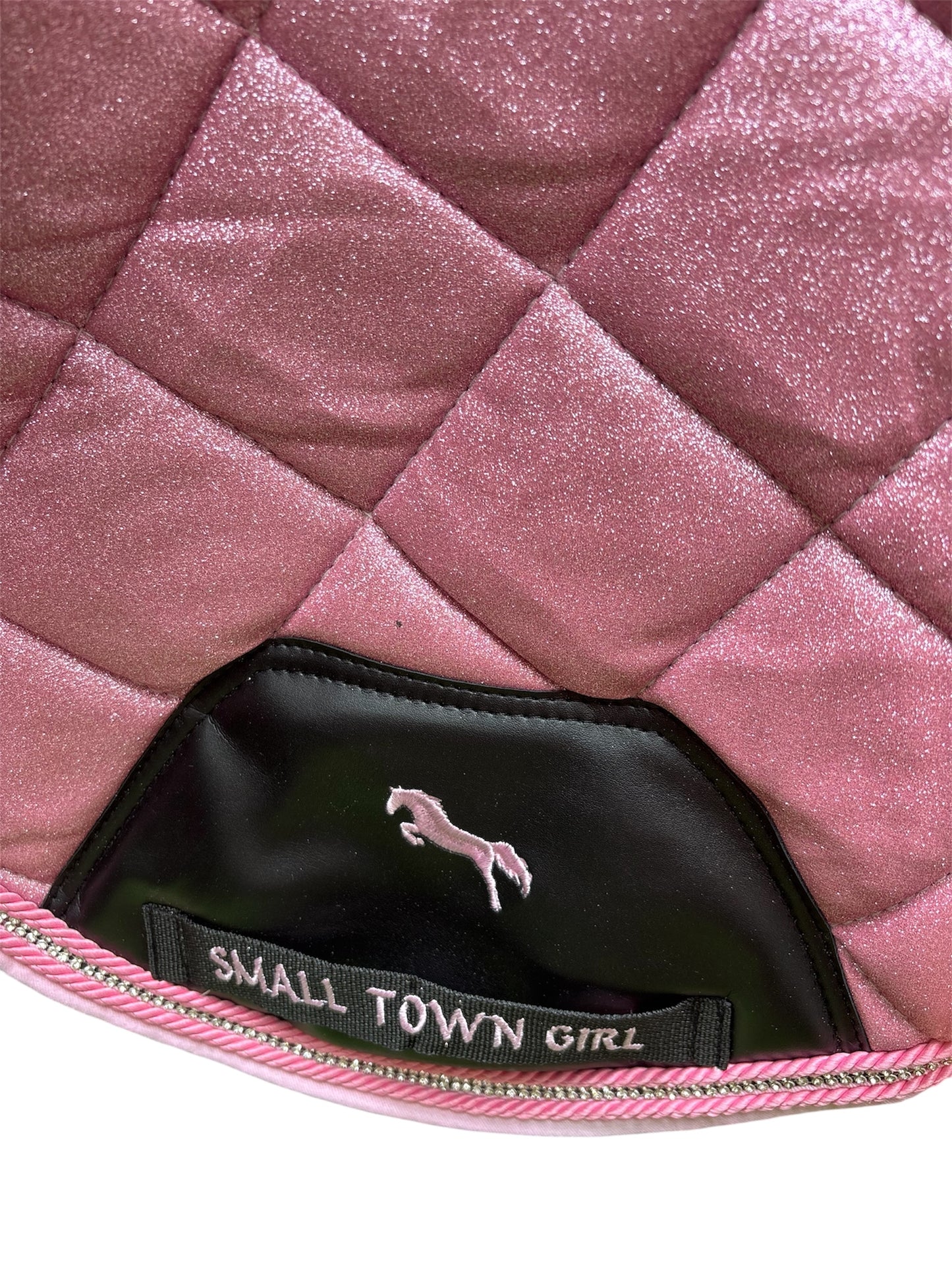š Pink Glitter & Rhinestone Saddle Pad ā Glam Equestrian Style | Small Town Girl