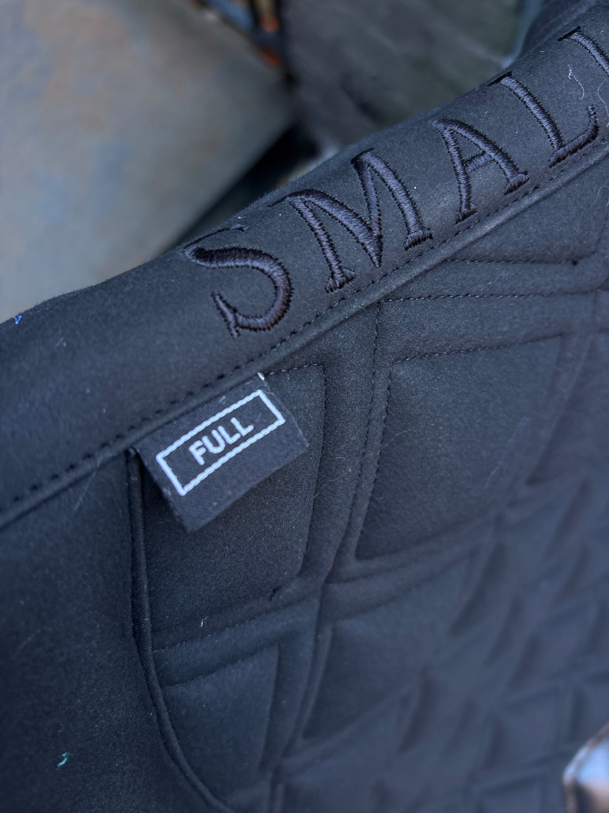 Black Diamond Dressage Saddle Pad | Black Suede & Rhinestone Trim