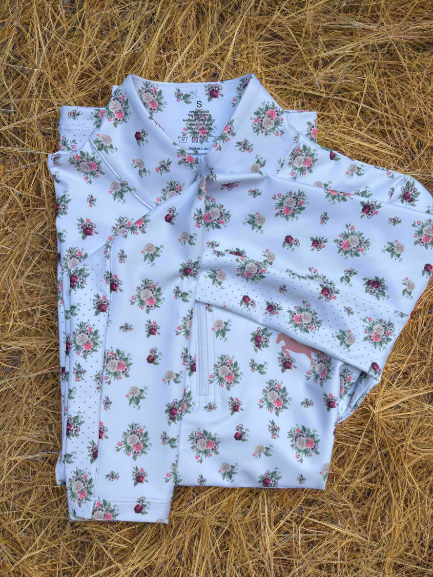 EQUESTRIAN ππππ πππππ LONG SLEEVE | FLOWERS PRINT TECHNICAL STRETCH
