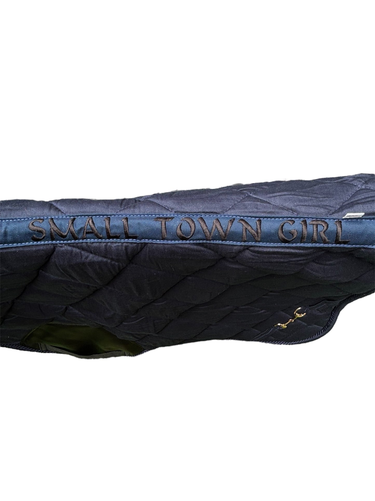 ๐ Equestrian Navy Quilted Saddle Pad with Gold Bit Detail | Small Town Girl