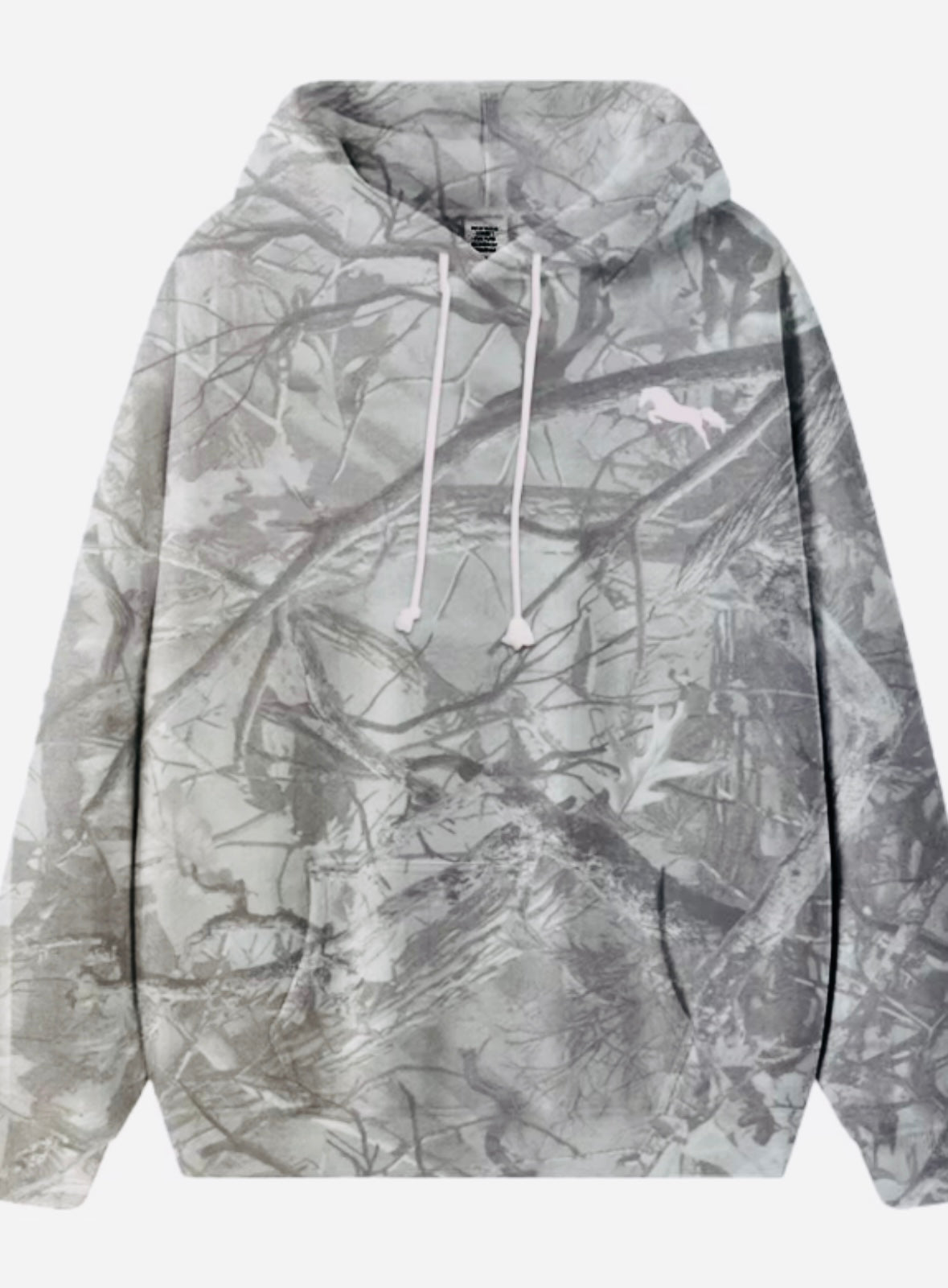 Aspen Camo Hoodie -pink puff print horse logo