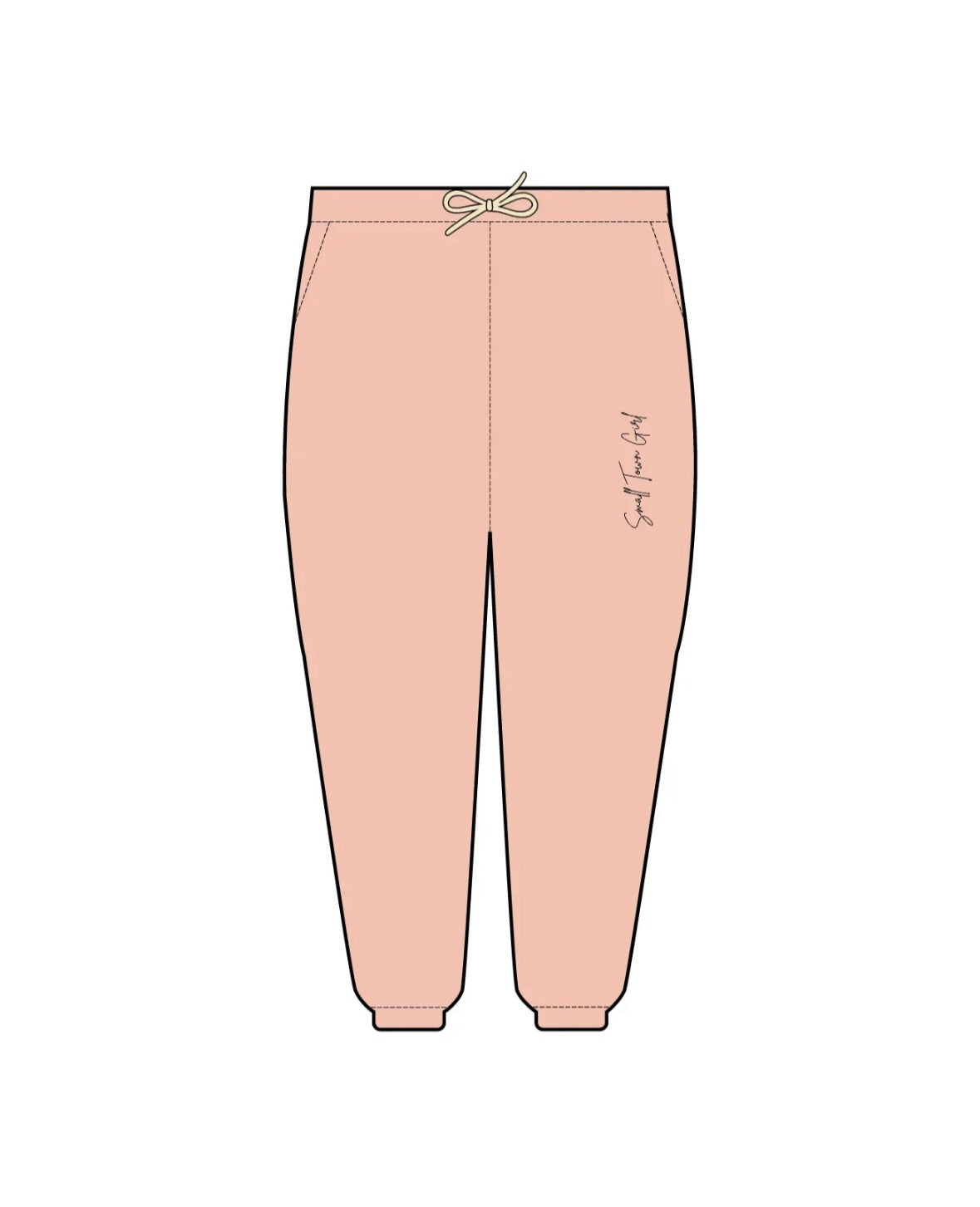 Pink sweatpants - black logo front and back