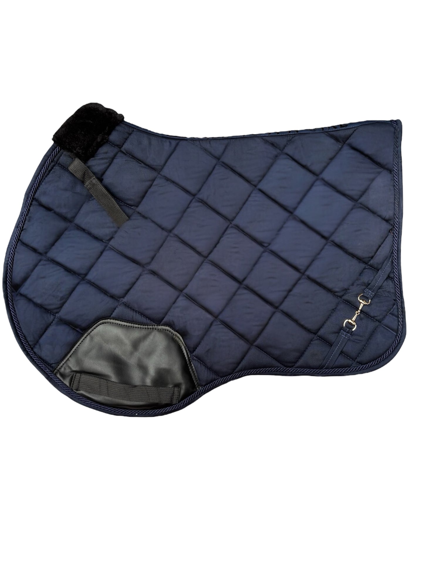 ๐ Equestrian Navy Quilted Saddle Pad with Gold Bit Detail | Small Town Girl