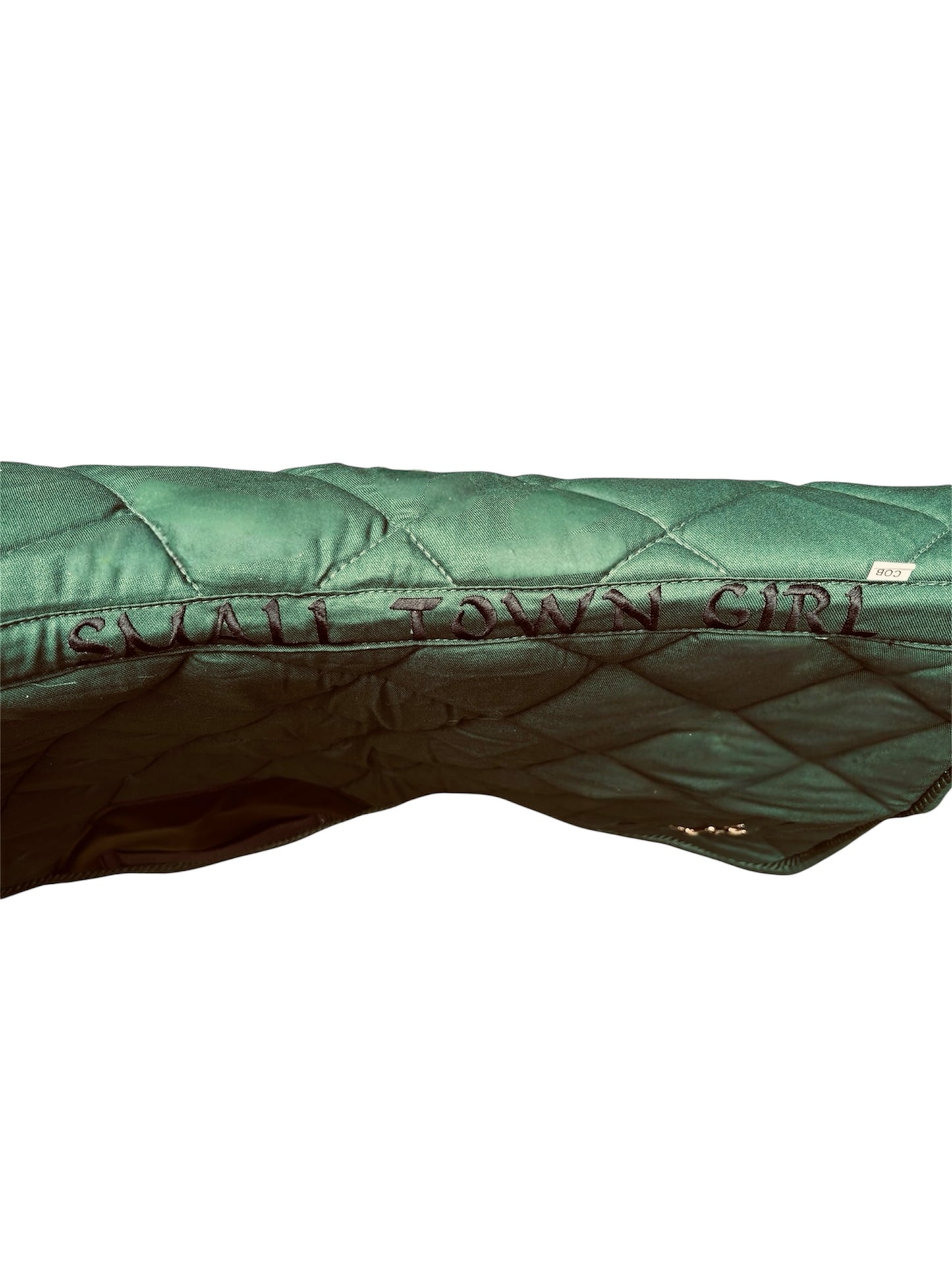 🌿 Equestrian Hunter Green Quilted Saddle Pad with Gold Bit Detail | Small Town Girl