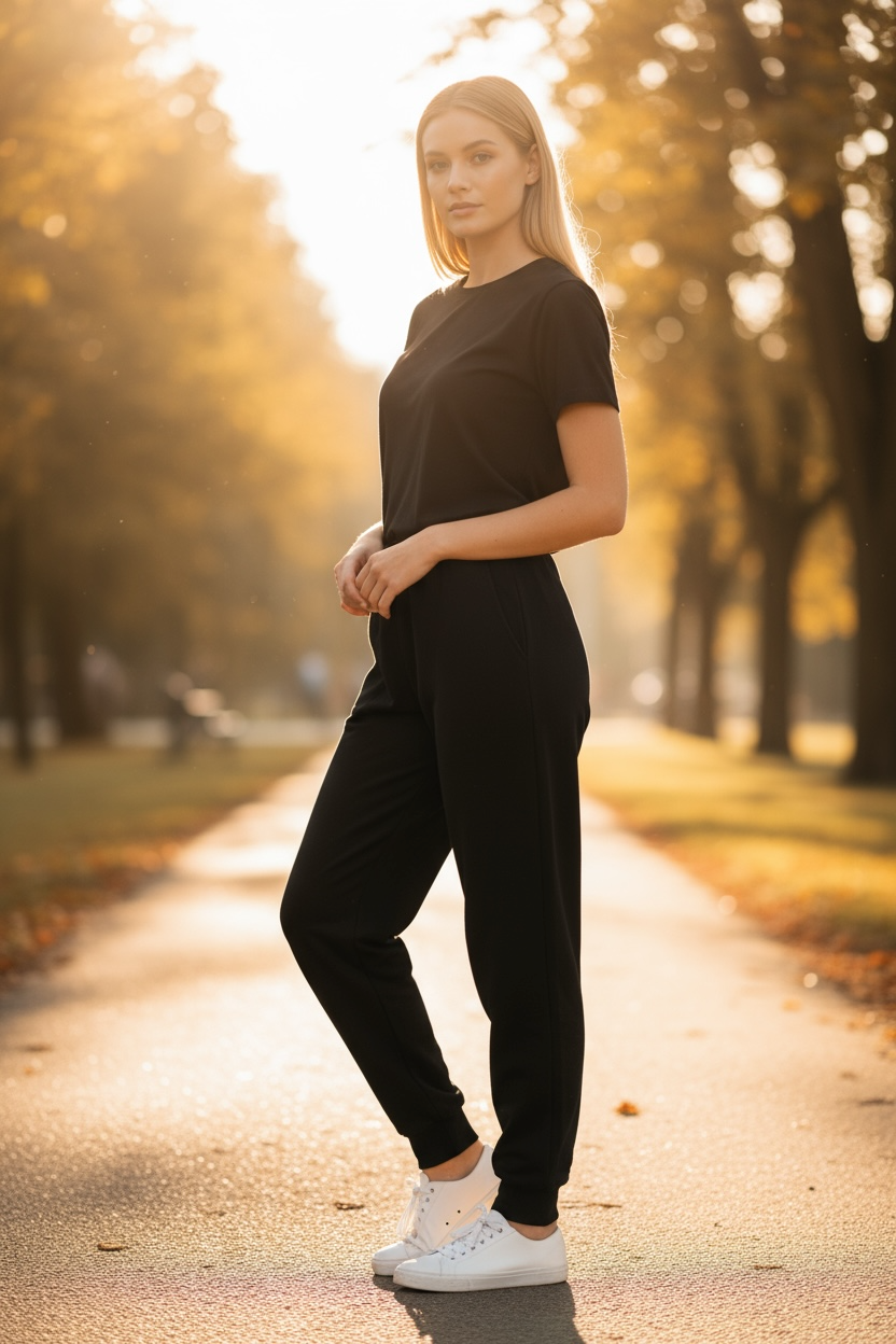 Black Sweatpants with back pocket- horse logo and signature logo