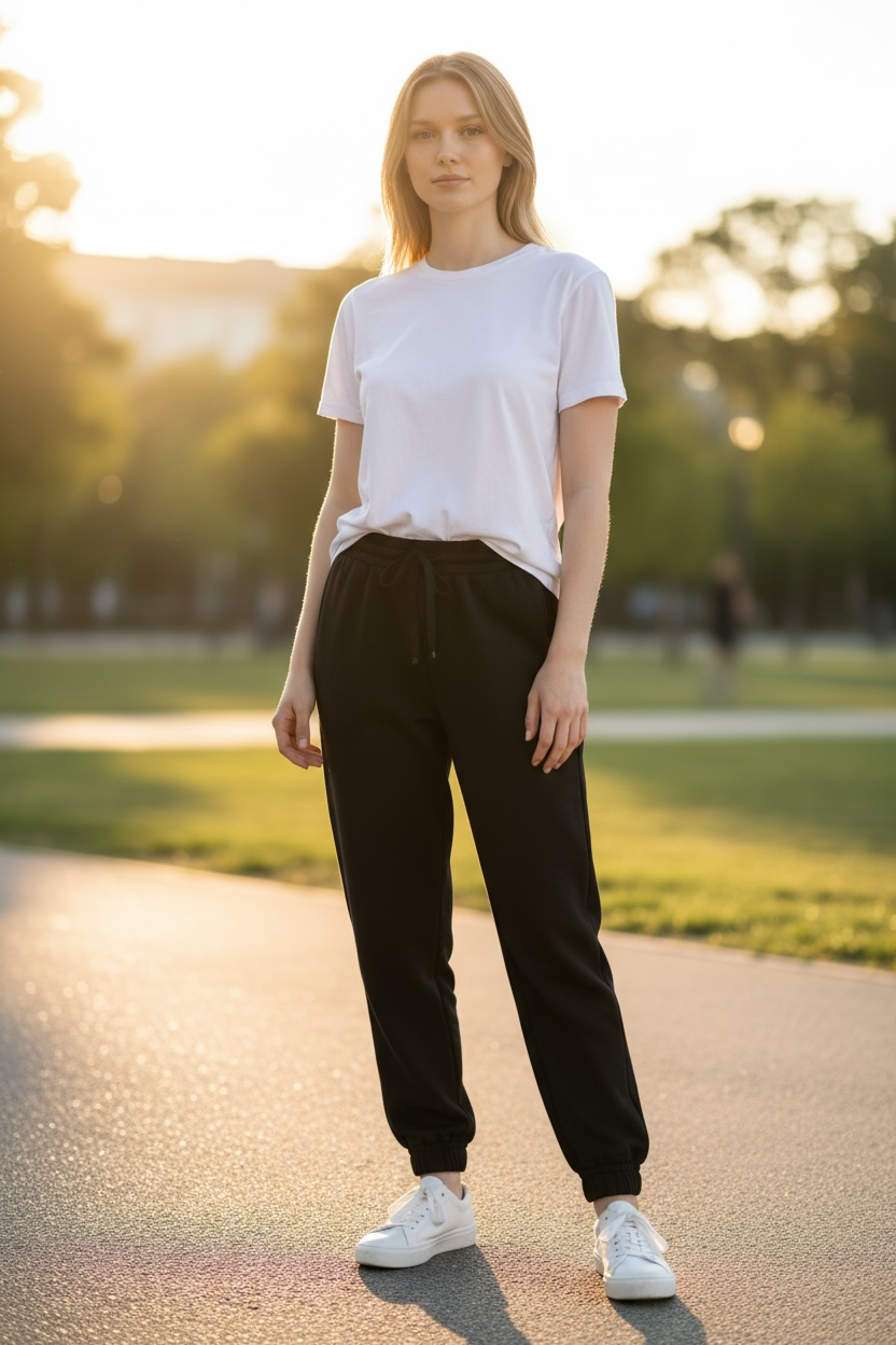 Black Sweatpants with back pocket- horse logo and signature logo