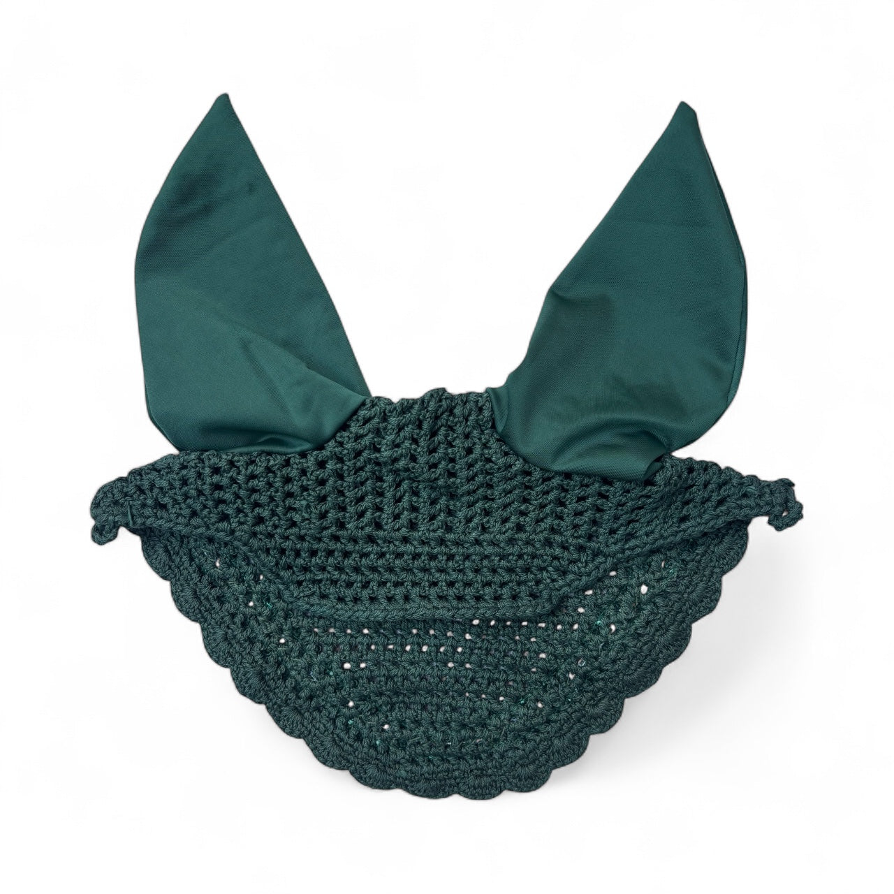 Green Derby Ear Bonnet – Rhinestone Trim