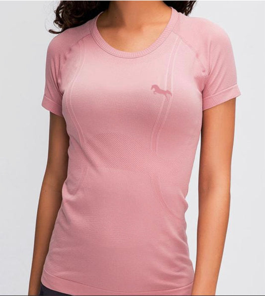 PINK SEAMLESS- Short Sleeve Riding Shirts