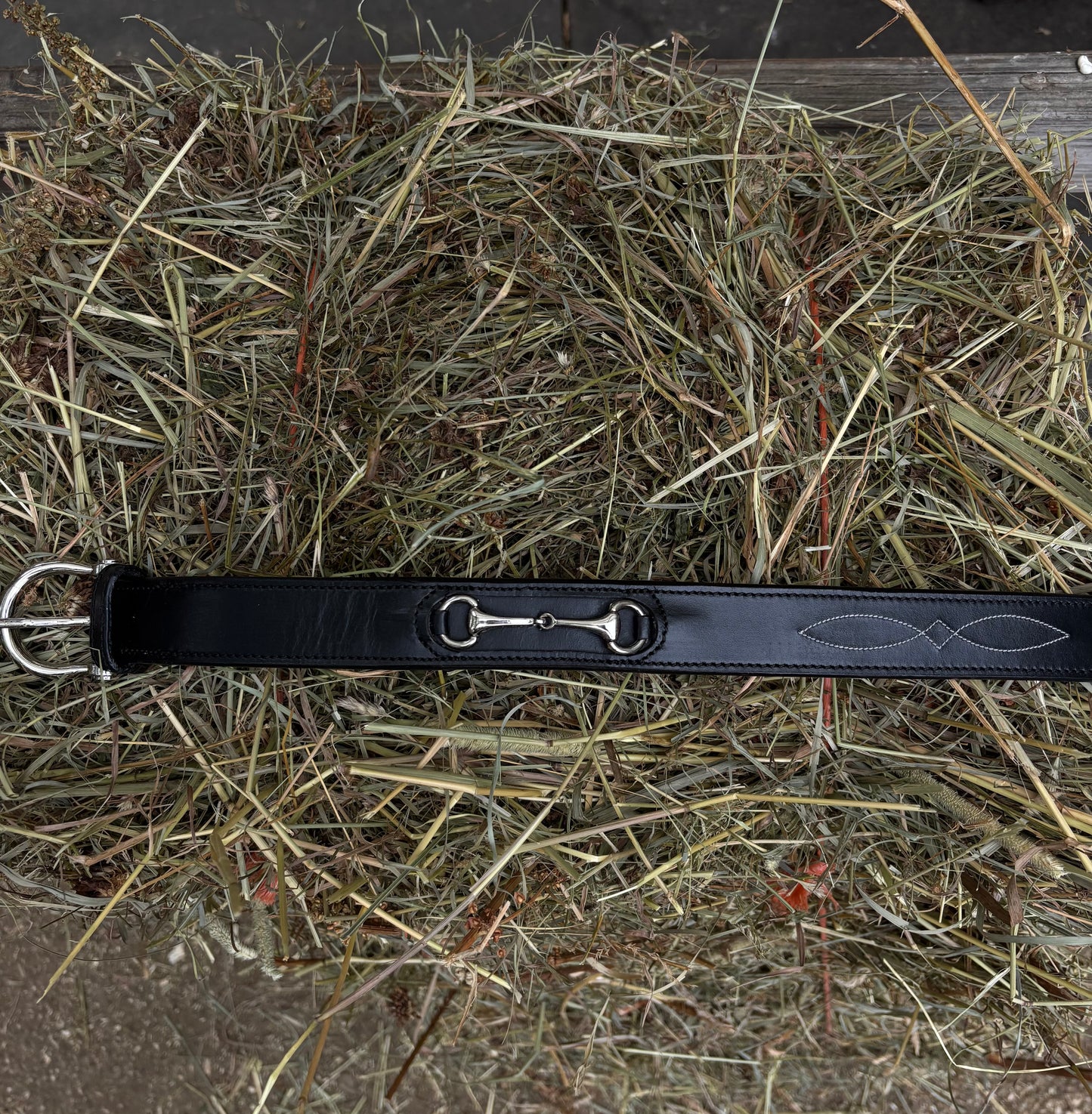 Lexington Belt | Black Leather Equestrian Bit Belt with Silver Hardware
