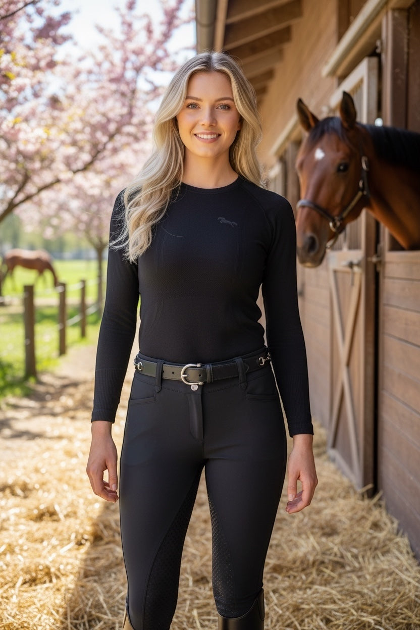 Lexington Belt | Black Leather Equestrian Bit Belt with Silver Hardware