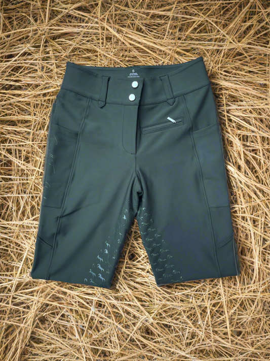 Dark Olive Green Breeches- Full-seat silicone grip