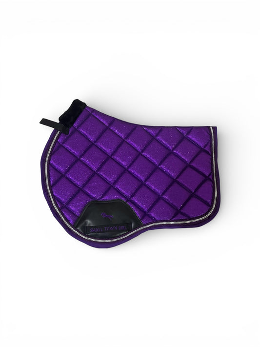 Purple Glitter & Rhinestone Saddle Pad – Glam Equestrian Style-Guimauve collection | Small Town Girl