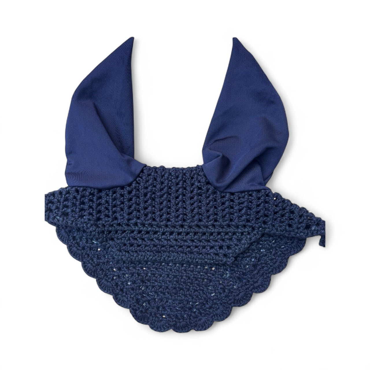 Blue Windsor Ear Bonnet – Rhinestone Trim