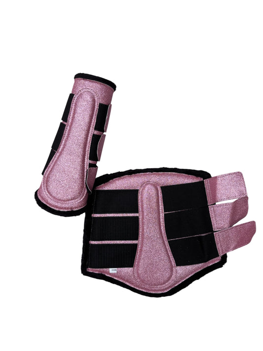 🎀 Pink Glitter Brushing Boots with Faux Fleece | Small Town Girl