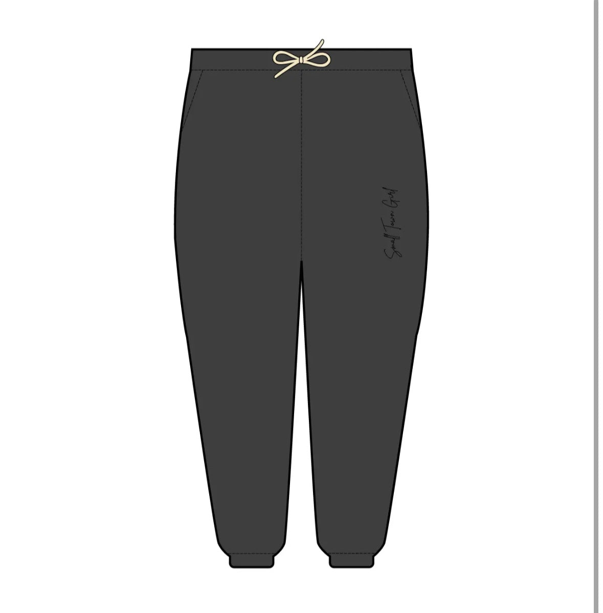 Black Sweatpants with back pocket- horse logo and signature logo