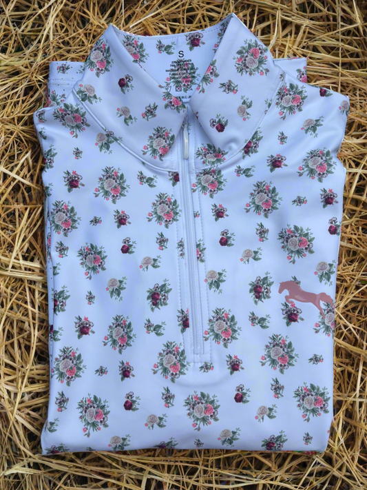 EQUESTRIAN 𝐁𝐀𝐒𝐄 𝐋𝐀𝐘𝐄𝐑 LONG SLEEVE | FLOWERS PRINT TECHNICAL STRETCH