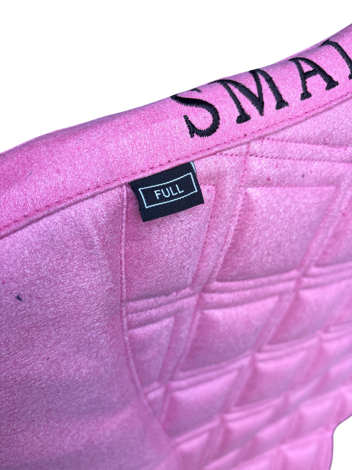 Candy Crush Dressage Saddle Pad | Pink Suede Saddle Pad with Rhinestone Trim | Quilted