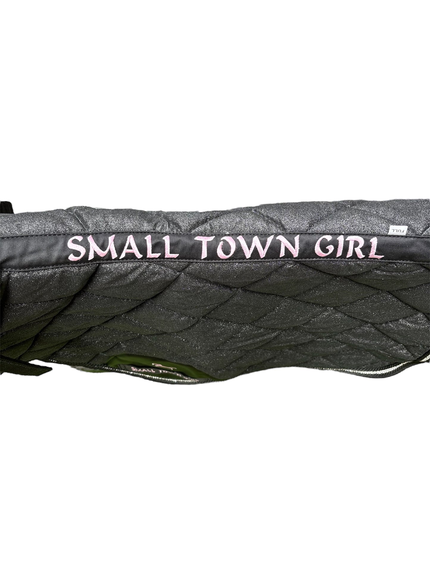 💎 Black Glitter & Rhinestone Saddle Pad – Glam Equestrian Style | Small Town Girl