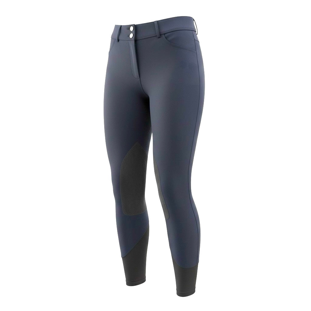 Pro Performance Breeches – Blue | Medium-Rise with Blue Knee Patches & Black Ankle Cuffs & Signature Embroidered Logo