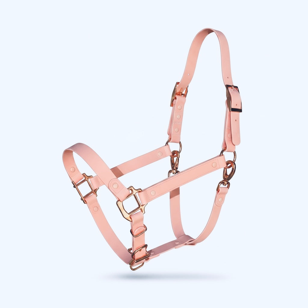 Baby Pink Waterproof Horse Halter – Adjustable, Durable & Weather-Resistant