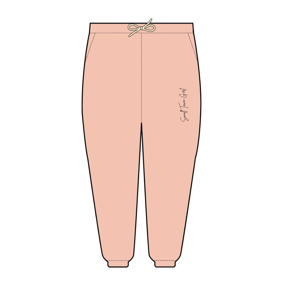 Pink sweatpants - black logo front and back