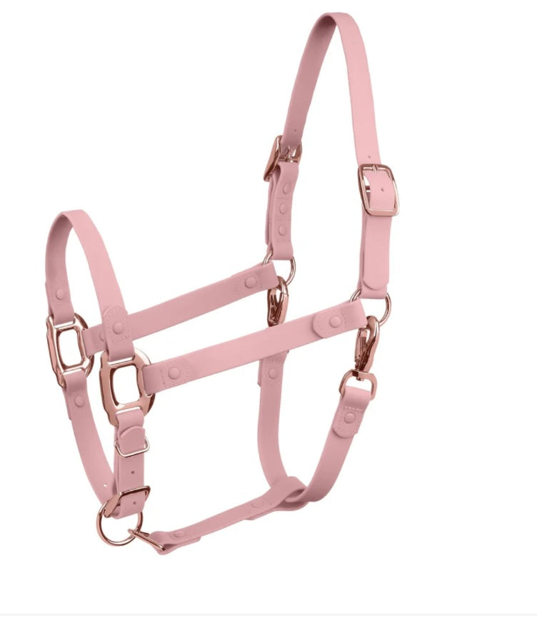 Baby Pink Waterproof Horse Halter – Adjustable, Durable & Weather-Resistant