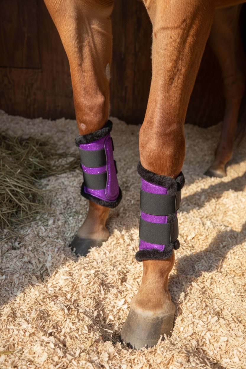 Purple Glitter Brushing Boots with Faux Fleece | Small Town Girl