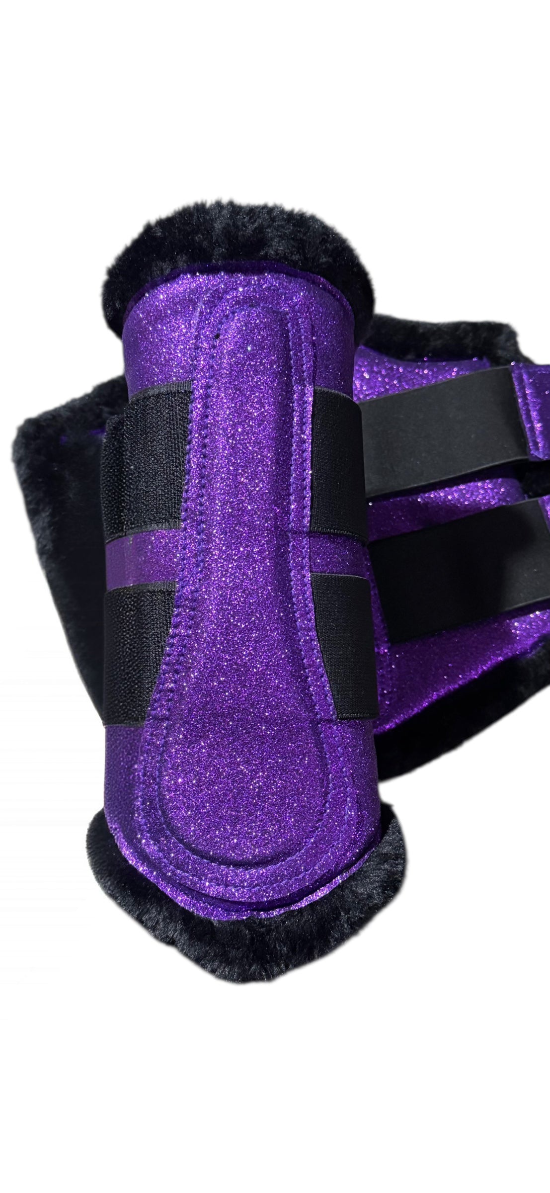 Purple Glitter Brushing Boots with Faux Fleece | Small Town Girl